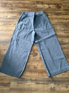 Nicole Miller Wide-Leg Chinos in Slate Blue